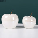 GobekUsa Glowing Ceramic Apple Room Decor Sculpture with LED Light Display.