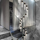 GobekUsa Crystal Chandelier Stair Pendant Lamp Living Room Pendant Lights Interior Lighting