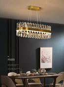 GobekUsa Gold Crystal Chandelier LED Light for Dining and Living Room