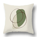 GobekUsa Green Plants Geometric Print Pillow Cover - Home Sofa Cushion Cover