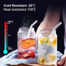 GobekUsa Glass Straw Set for Smoothies Cocktails Bar - Reusable, High Borosilicate Straw