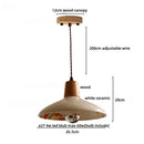 GobekUsa Copper Wood LED Pendant Light: Ceramic Modern Tassel Hanging Lamp