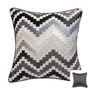 GobekUsa Geometric Chenille Flocking Cushion Cover: Grey-Beige Home Decor Pillow Case