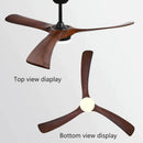 GobekUsa 70" Black Retro Fan Light with Solid Wood Blade, LED, DC Remote Control