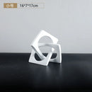 GobekUsa Geometric Cross Square Ring Sculpture White - Home Decor Ornament