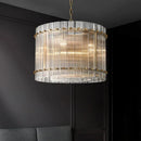 GobekUsa Gold Double Layer Ring Crystal Pendant Light for Bedroom Dining Living Room