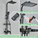 GobekUsa Gold Thermostatic Shower Faucet Set: Smart Digital Mixer, Wall Mounted Rainfall System