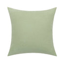 GobekUsa Linen Embroidery Leaves Cushion Cover 45x45cm Beige Green Aesthetic Throw Pillow