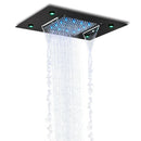 GobekUsa LED Rain Waterfall Shower Head with Remote Control and Color-changing LED - 50*35CM Square