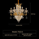 GobekUsa Luxe Crystal Chandelier: Elegant Copper Living Room Dining Candle Light
