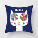 GobekUsa Hello Cat Pillow Cover - Modern Design for Home Decor - Cute & Cozy