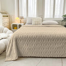 GobekUsa Diamond Jacquard Coral Fleece Blanket for All Seasons