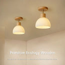 GobekUsa Coco Wood Glass LED Ceiling Chandelier for Aisle Corridor Balcony - Nordic Design