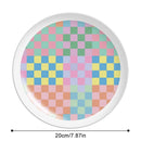 GobekUsa Korean Style Round Bamboo Fiber Dining Plate for Desserts, Fruits, and Cakes
