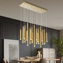 GobekUsa Golden Tube LED Chandelier for Modern Duplex Villa Living Room Staircase