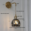 GobekUsa Glass Adjustable LED Wall Lamp with Pull Chain Switch, Modern Nordic Design
