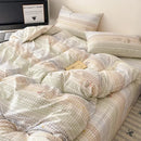 GobekUsa Cotton Grid Bedding Set - Soft & Stylish Bed Sheet, Quilt Cover Kit