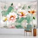 GobekUsa Ink Lotus Koi Tapestry: Boho Aesthetic Psychedelic Room Art Hippie Decor
