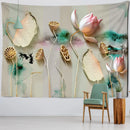 GobekUsa Ink Lotus Koi Tapestry: Boho Aesthetic Psychedelic Room Art Hippie Decor