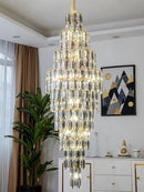 GobekUsa Crystal Loft Pendant Light: Sleek Spiral Staircase Chandelier