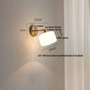 GobekUsa Japanese Style LED Wall Sconce White Glass Rotate Pull Chain Stair Light Fixtures