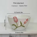 GobekUsa 3D Embossed Tulip Ceramic Coffee Mug - Handcrafted Irregular Flower Cup