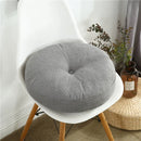 GobekUsa Grey Linen Round Floor Pillow Seating Cushion with Zippered Cover Pouf