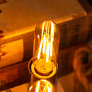 GobekUsa Gold Tint Tubular LED Bulb E12 E14 Candelabra Dimmable 4W T25 T6