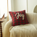 GobekUsa Christmas Cartoon Letter Embroidered Pillow Cover Festive Sofa Cushion