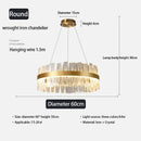 GobekUsa Golden Crystal Chandelier LED Pendant Light - Luxury Modern Glass Lighting