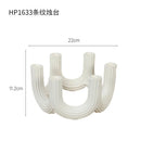GobekUsa Elegant White Ceramic Candlestick Holder for Home Decor and Dining Table