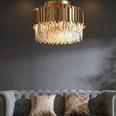 GobekUsa Golden Crystal Ceiling Light for Modern Living Room and Dining Room