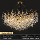 GobekUsa Gold Crystal Chandeliers for Dining Room Branch Hanging Lamp Large Lighting