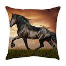 GobekUsa Galloping Horse Pillowcase: Wild Horse Print Linen Cushion Cover for Home Decoration