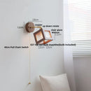 GobekUsa LED Walnut Wood Wall Sconce Clear Glass Bathroom Mirror Light