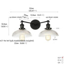 GobekUsa Industrial LED Wall Light Fixture with Pull Chain Switch, 2 Heads Bedside Lamp