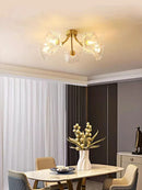 GobekUsa Glass Flower Chandelier Ceiling Light for Bedroom Living Room Hallway Kitchen