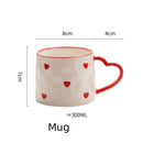 GobekUsa Love Heart Hand Painted Ceramic Coffee Mug Cute Tea Cup for Home Office