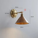 GobekUsa Green Glass LED Wall Lamp with Copper Base for Bedroom Living Room