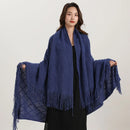 GobekUsa Knitted Diamond Blanket: Versatile Solid Shawl for Home, Office, Travel