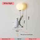 GobekUsa Blue Pink Bear Wall Lamp for Kids Bedroom, 3D Moon Lighting, G9 Bulb