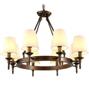 GobekUsa Country Retro Chandelier Fabric Lampshade Ceiling Pendant Light for Home Indoor Decor