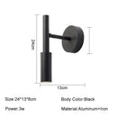 GobekUsa LED Rotatable Wall Lamp 3W Spotlight Bedroom Sconce Light Fixture