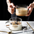GobekUsa Creative Alphabet Glass Juice Cup with Handle | Personalized Office Tea and Dessert Cup