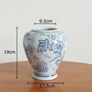 GobekUsa Blue & White Porcelain Vase Pot for Stylish Room Aesthetic Decor & Flowers