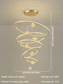 GobekUsa Crystal LED Chandelier: Modern Living Room Pendant Lights, Glass Globe Hanging Lamp