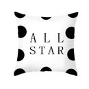 GobekUsa Black Geometry Letters Print Cushion Cover for Home Decor & Office