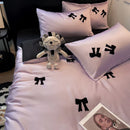 GobekUsa Butterfly Embroidered Ice Silk Bedding Sets - Cooling Duvet Cover Kit