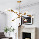 GobekUsa Glass Ball Globe LED Pendant Light Fixture - Nordic Modern Iron Rod Hanging Lamp
