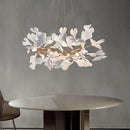 GobekUsa Leaf Branch Ceramic Chandelier | Modern Golden Lighting Fixture for Living Room
